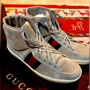 GUCCI high-top suede sneakers size US 10.